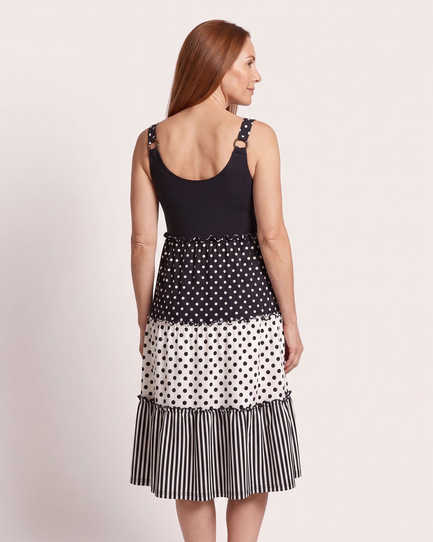 The Ramatuelle Sundress - [Black Geometric] - back