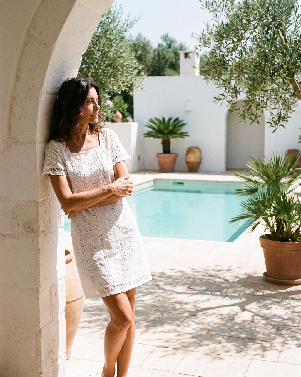 The Rhodes Sundress - [Beige] - lifestyle