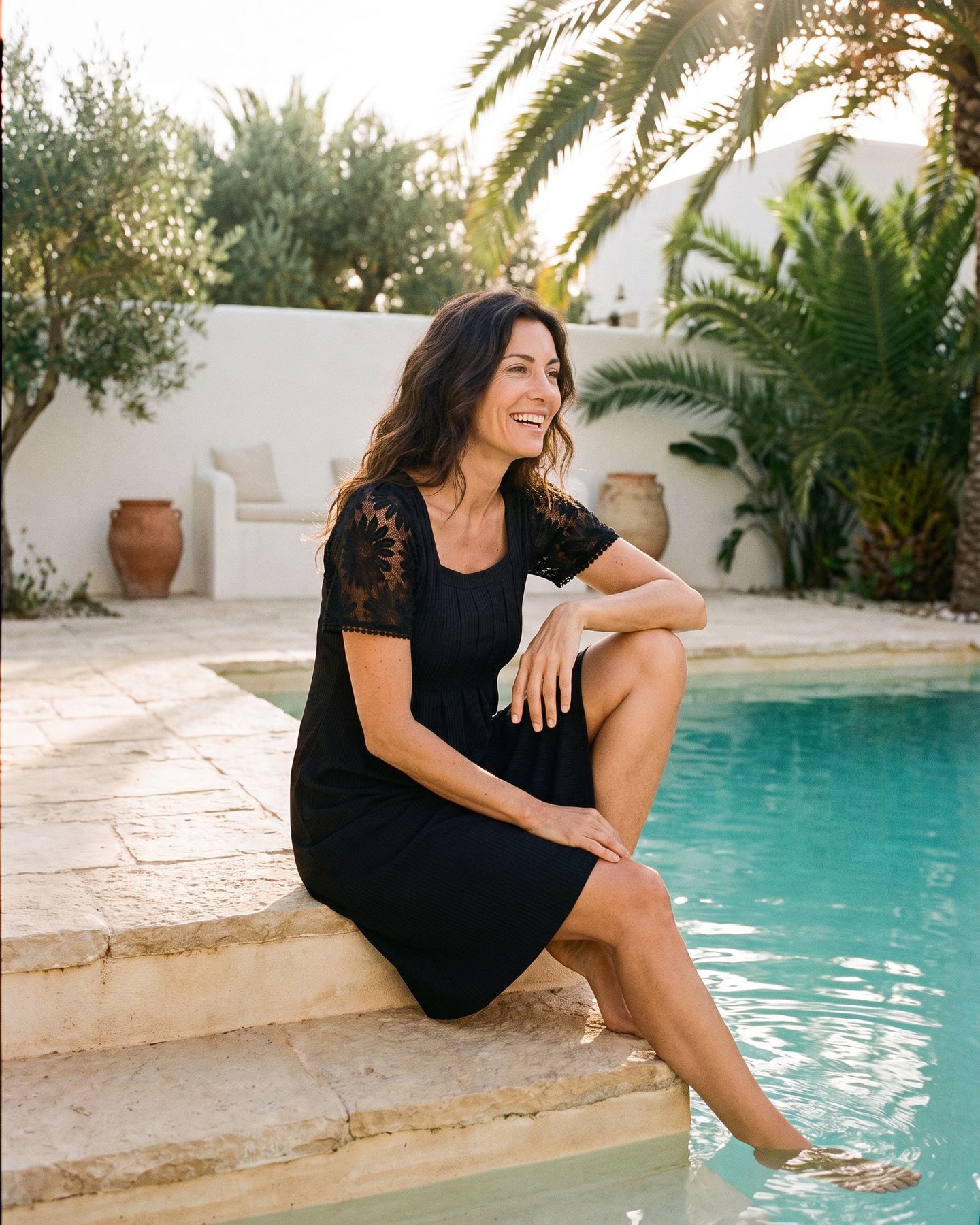 The Rhodes Sundress - [Black] - lifestyle