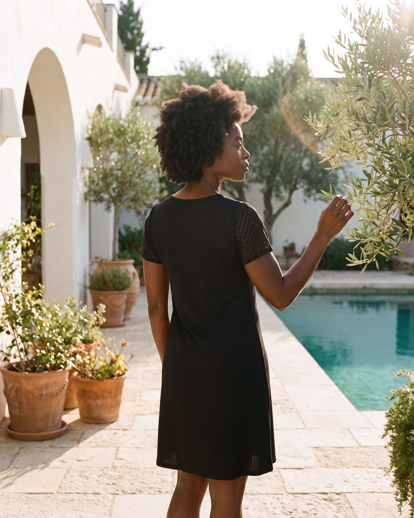 The Saint-Tropez Sundress - [Black] - lifestyle