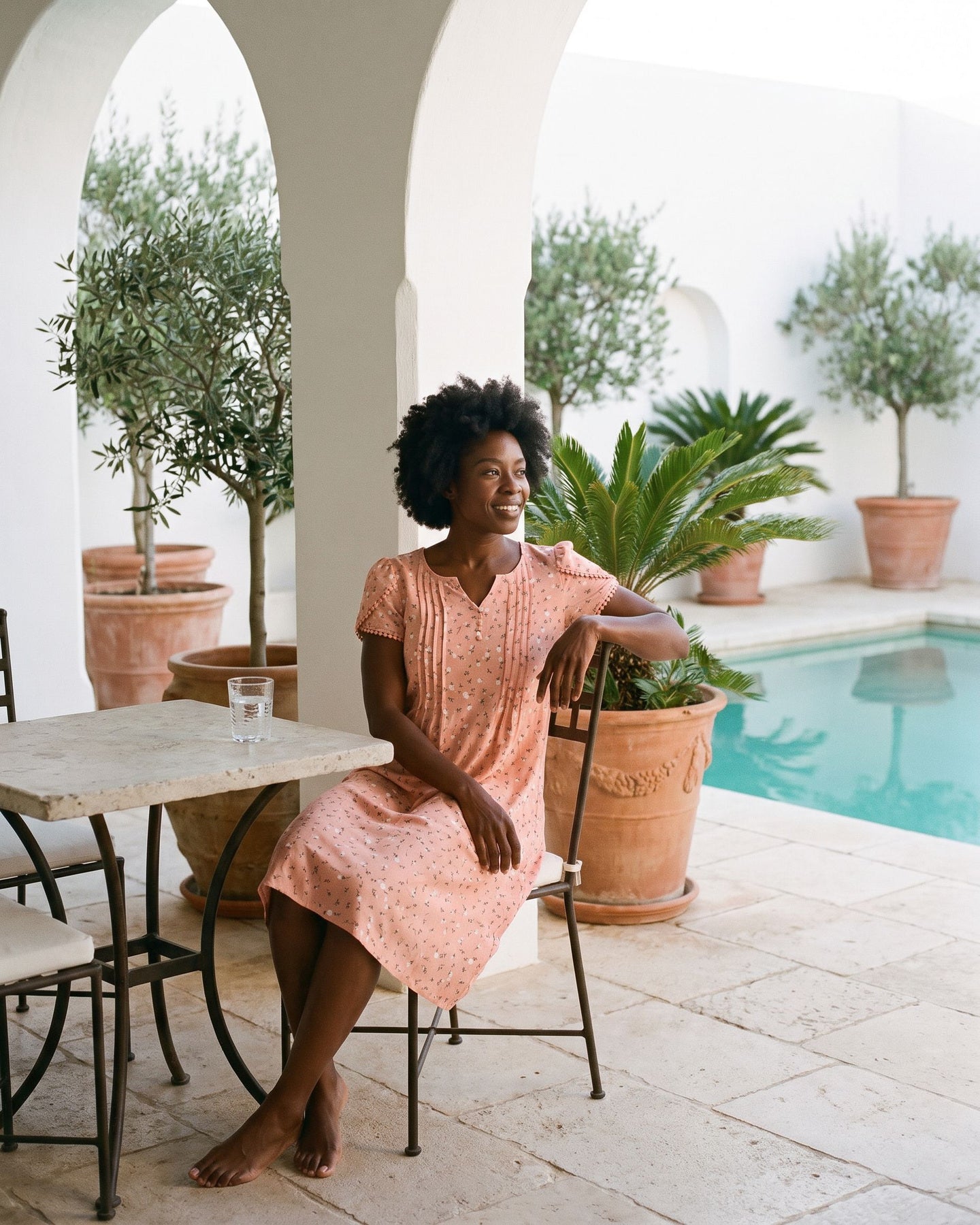 The Saint-Tropez Sundress - [Dusty Pink Floral] - lifestyle