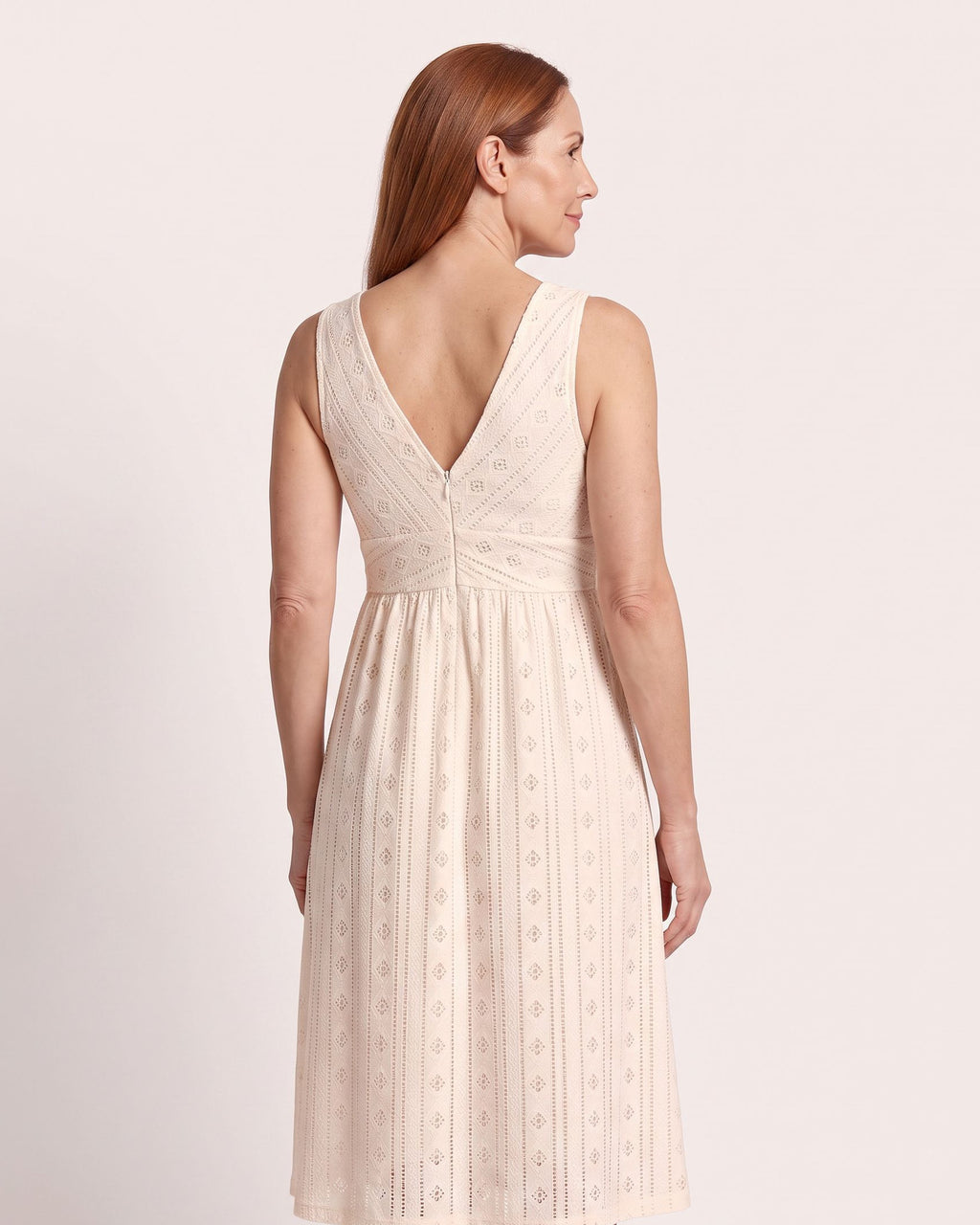 The Sainte-Maxime Sundress - [Beige Lace] - back