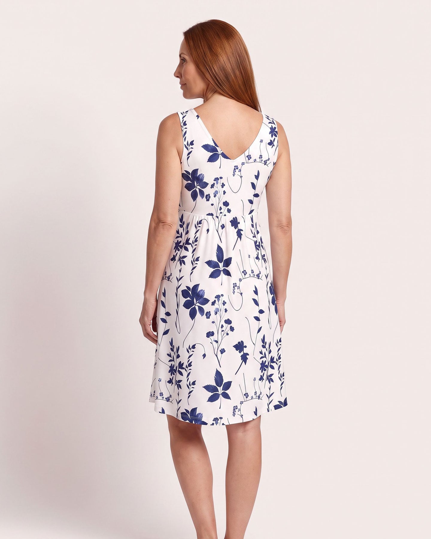 The Sainte-Maxime Sundress - [White Leaf] - back