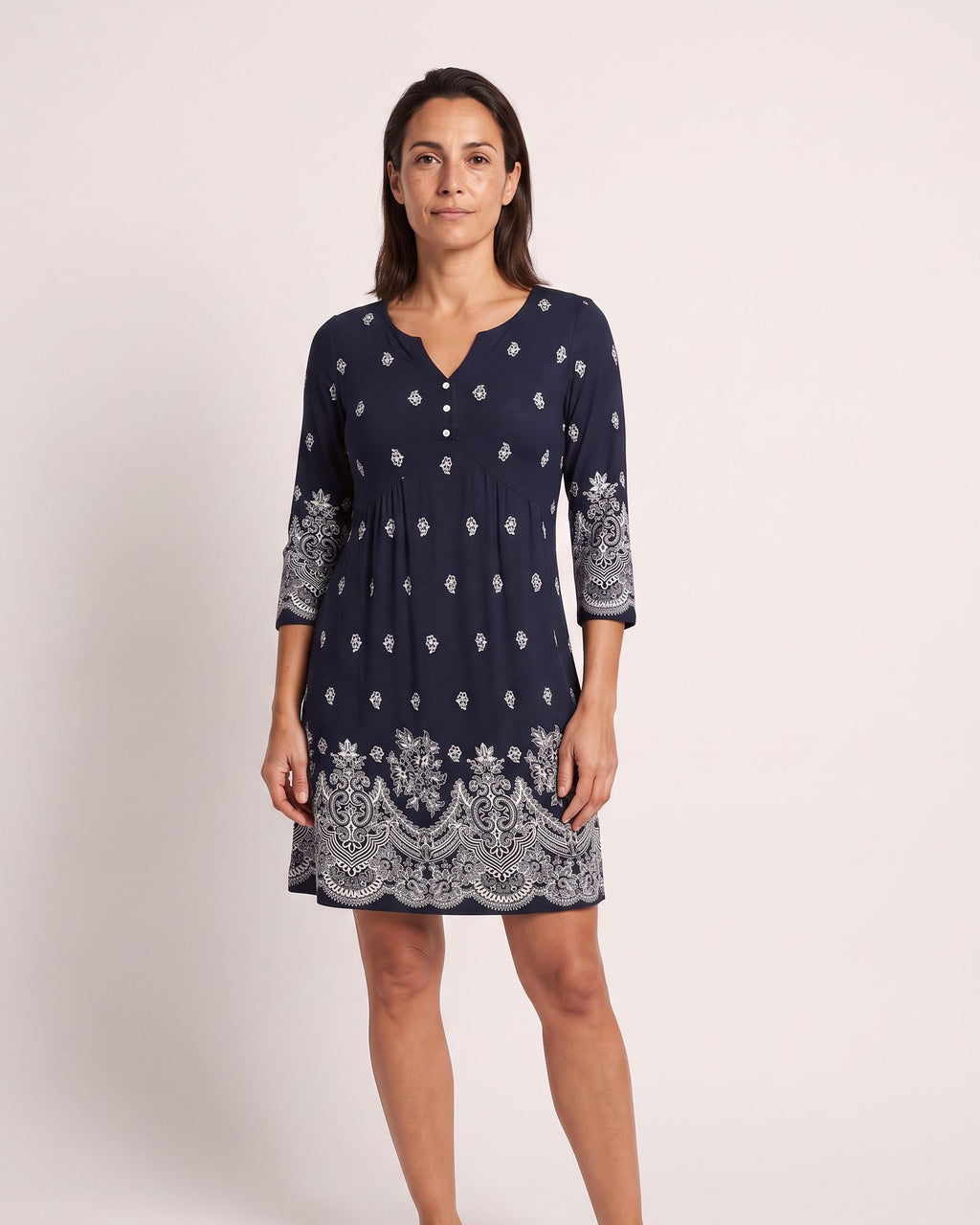 The Sanary Sundress - [Navy Patchwork] - front