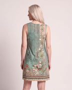 The Santorini Sundress - [Green Floral] - back