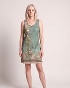 The Santorini Sundress - [Green Floral] - front
