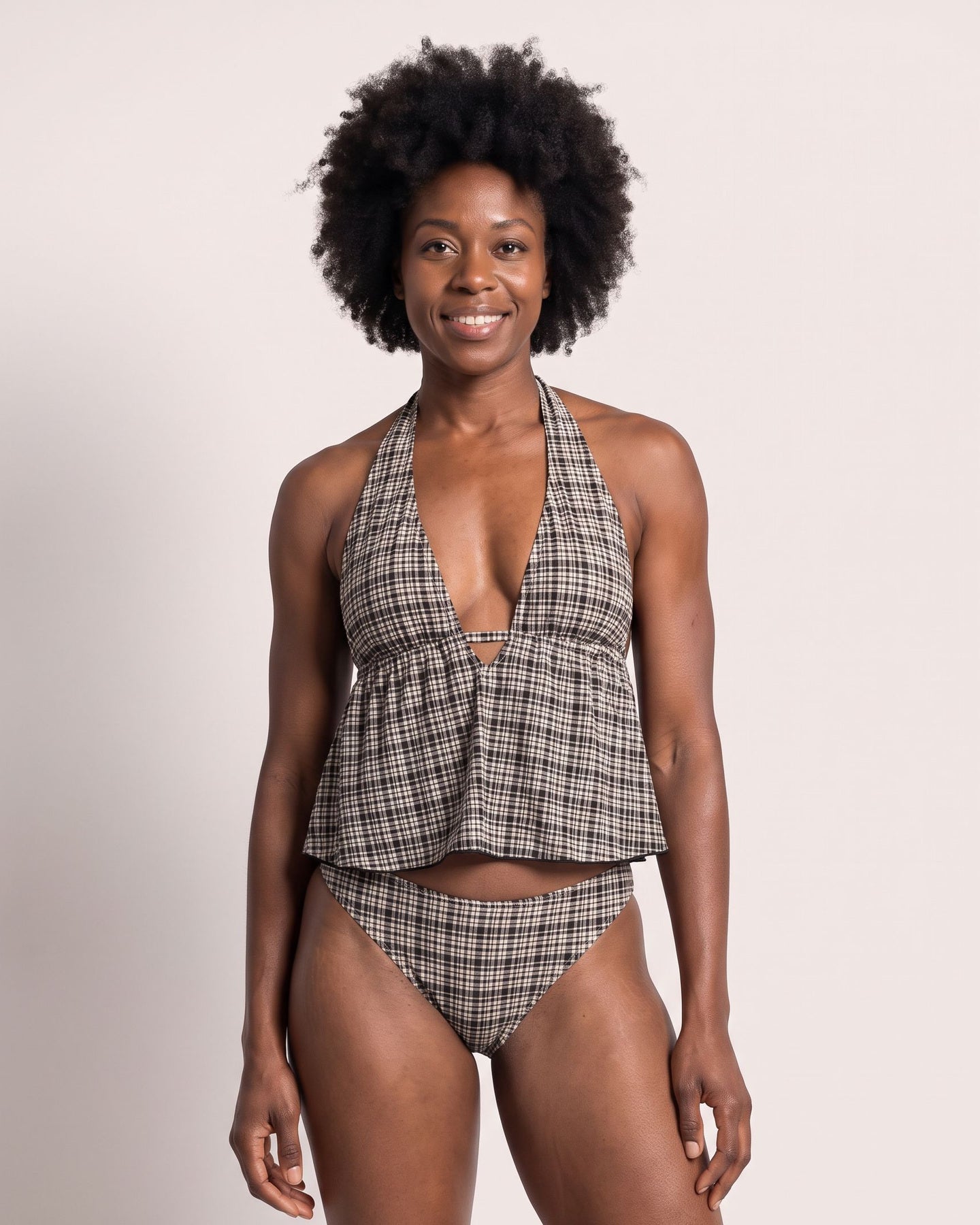 The Spetses Tankini - [Dark Grey] - front