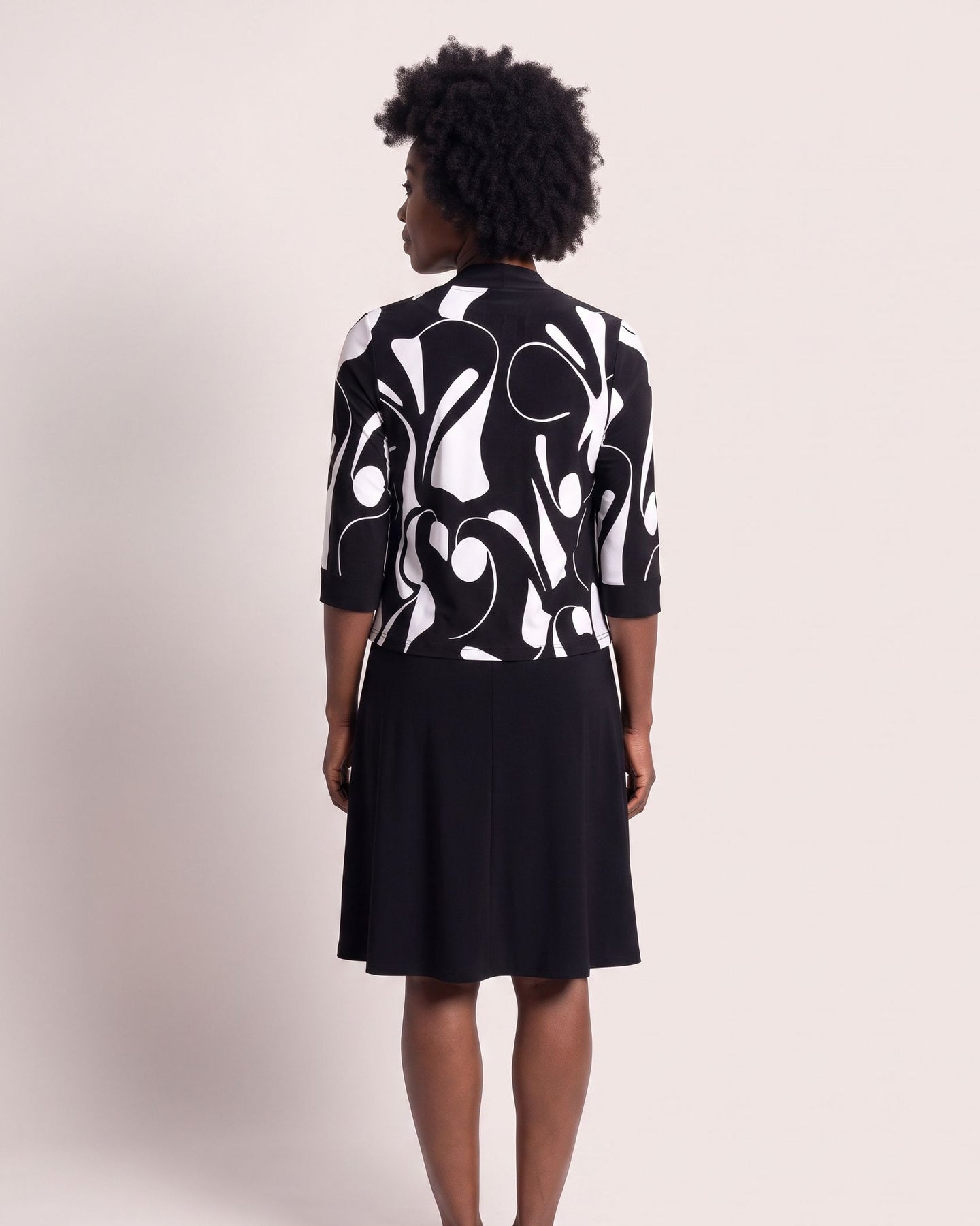 The Villefranche Sundress - [Black Geometric] - back