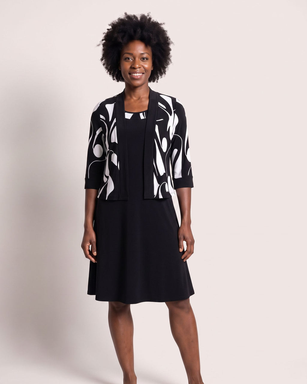 The Villefranche Sundress - [Black Geometric] - front