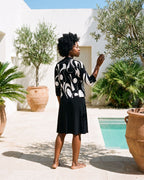 The Villefranche Sundress - [Black Geometric] - lifestyle