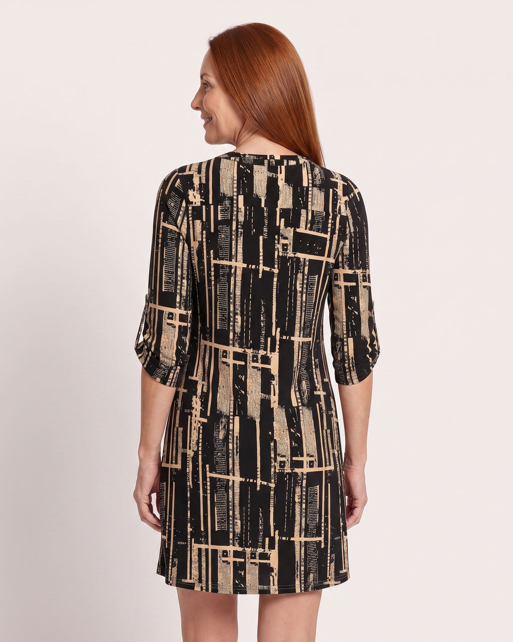 The Èze Sundress - [Black Geometric] - back