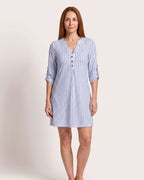 The Èze Sundress - [Blue Striped] - front