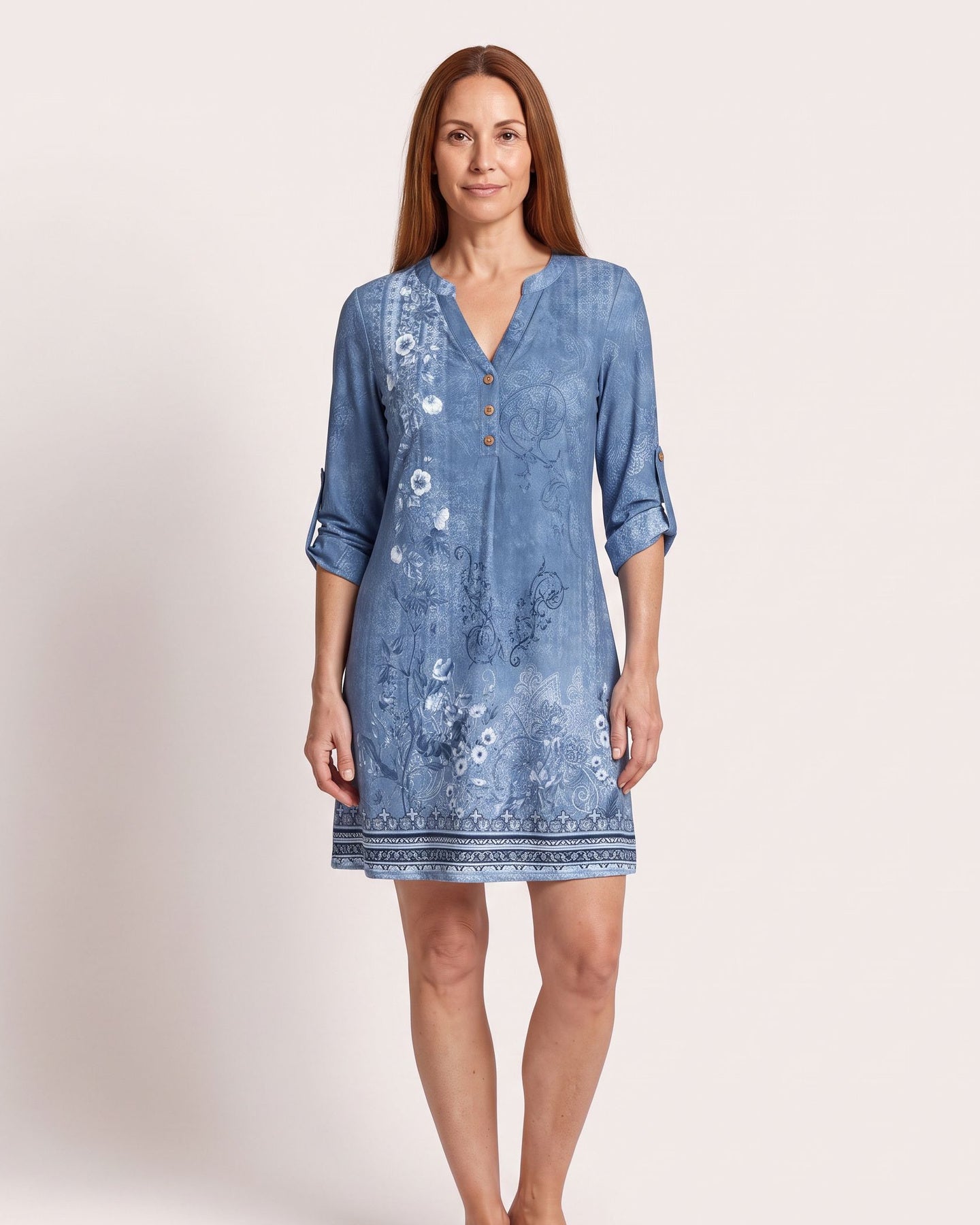 The Èze Sundress - [Blue Tribal] - front