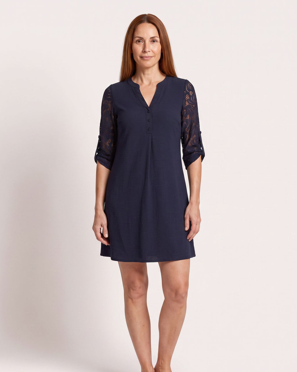 The Èze Sundress - [Navy Patchwork] - front
